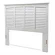 Pemberly Row Modern Coastal Wood Queen Headboard in White Finish