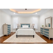 Pemberly Row Contemporary Twin Woven Headboard Ocean Blue & Aged Ivory
