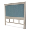 Pemberly Row Contemporary Twin Woven Headboard Ocean Blue & Aged Ivory