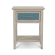 Pemberly Row 1-Drawer Woven Nightstand in Ocean Blue & Aged Ivory