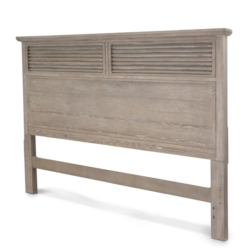 Pemberly Row Contemporary Solid Wood King Bed in Glazed Driftwood Finish