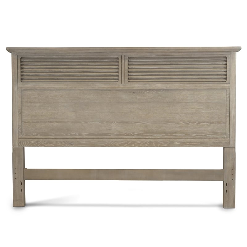 Pemberly Row Contemporary Solid Wood King Bed in Glazed Driftwood Finish