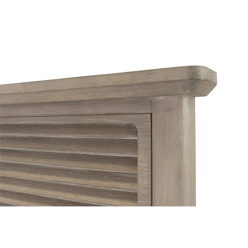 Pemberly Row Contemporary Solid Wood King Bed in Glazed Driftwood Finish