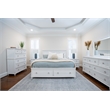 Pemberly Row Queen Bed with Storage in White & Soft Grey Glaze