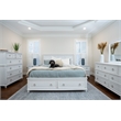 Pemberly Row Queen Bed with Storage in White & Soft Grey Glaze