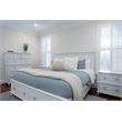 Pemberly Row Queen Bed with Storage in White & Soft Grey Glaze