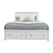 Pemberly Row Queen Bed with Storage in White & Soft Grey Glaze