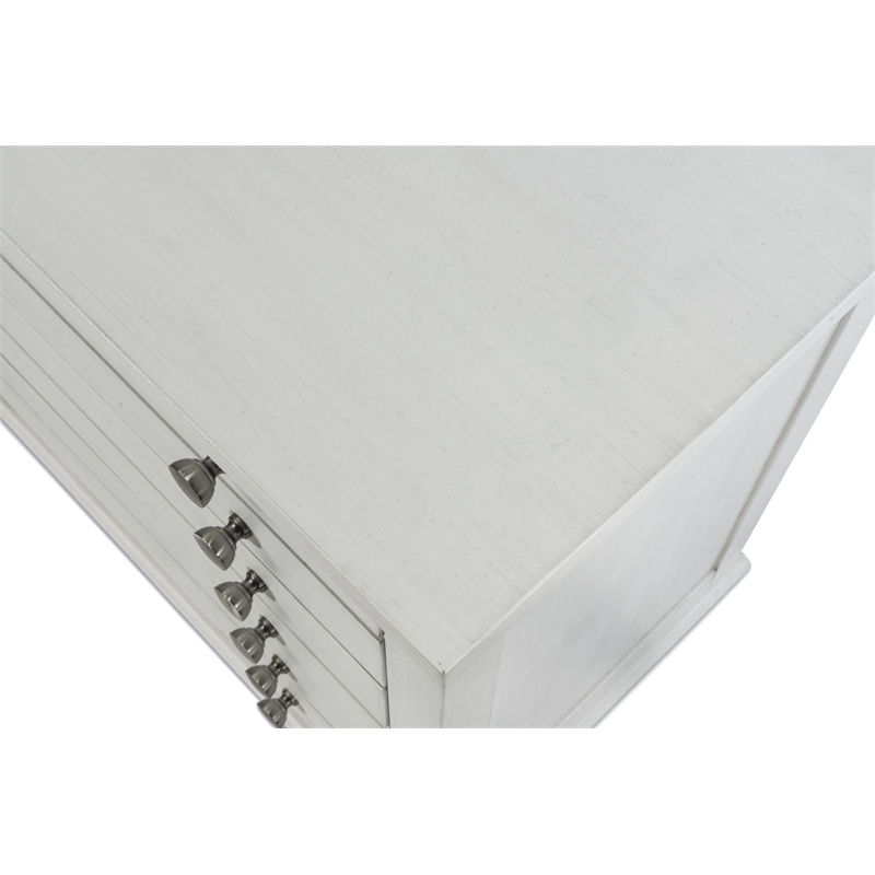 Pemberly Row Contemporary 3-Drawer Chest in White/Soft Grey Glaze