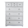 Pemberly Row 5-Drawer Chest in White Finish & Soft Grey Glaze