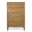 Pemberly Row Contemporary Wood 5-Drawer Chest in Warm Maple Finish