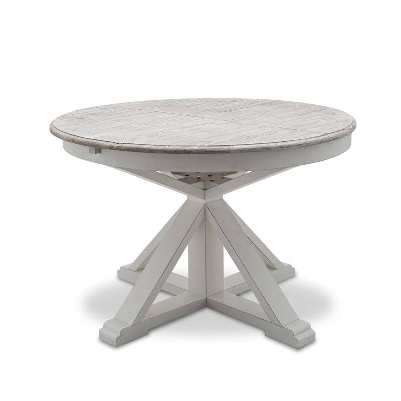 Pemberly Row Contemporary Butterfly Leaf Extension Dining Table in Gray