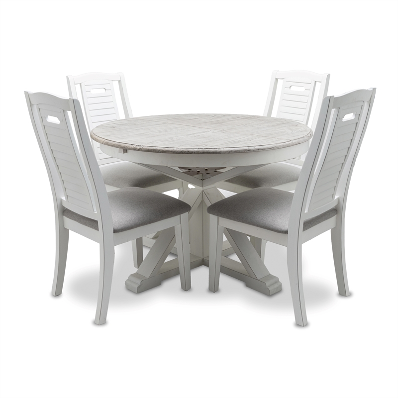 Pemberly Row Contemporary Butterfly Leaf Extension Dining Table in Gray