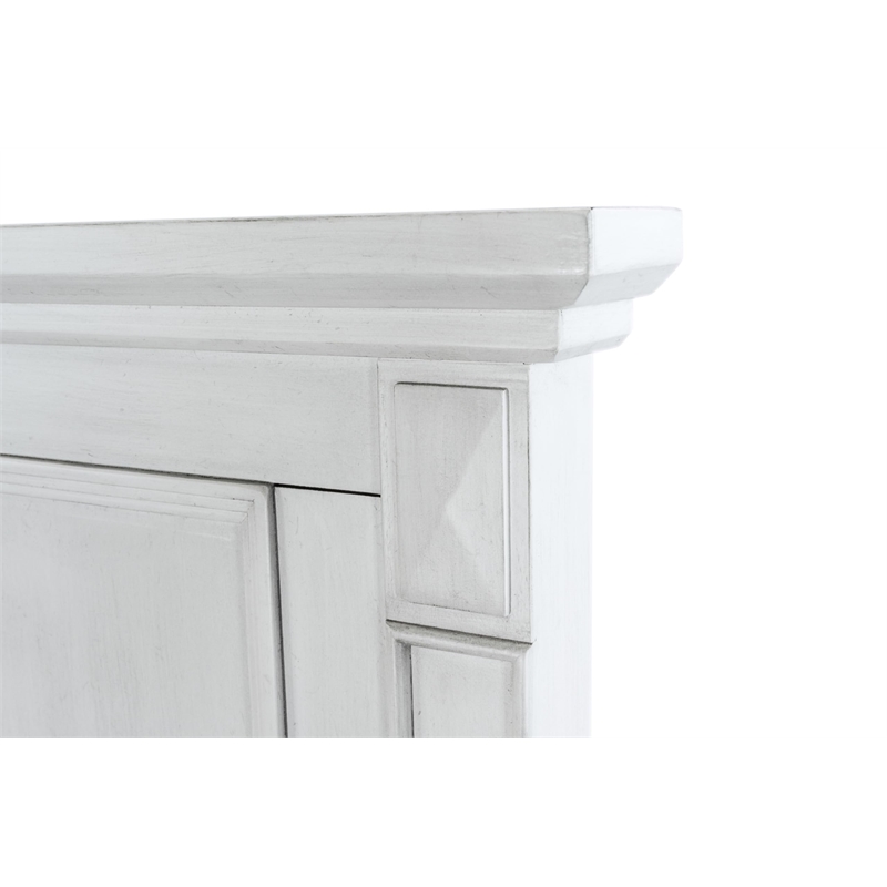 Pemberly Row Contemporary Wood Queen Headboard in White & Grey