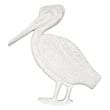 Pemberly Row Contemporary Oval Coffee Table with Pelican Insert in White