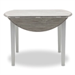 Pemberly Row Contemporary Solid Wood Round Table with Drop Leaf