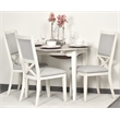 Pemberly Row Contemporary Solid Wood Round Table with Drop Leaf