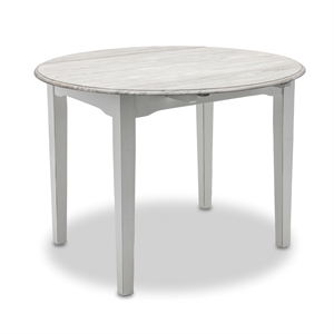 Pemberly Row Contemporary Solid Wood Round Table with Drop Leaf