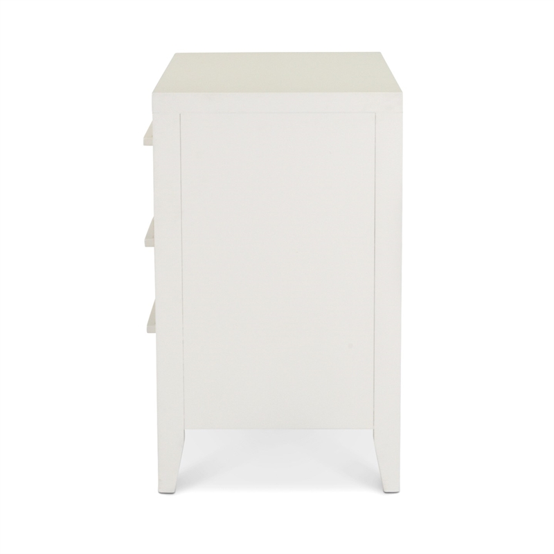 Pemberly Row 3-Drawer Woven Nightstand in Sand and Stark White