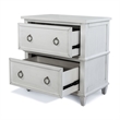 Pemberly Row Contemporary 2-Drawer Nightstand in White/Soft Grey Glaze