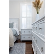 Pemberly Row Contemporary 2-Drawer Nightstand in White/Soft Grey Glaze