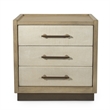 Pemberly Row Contemporary Woven 3-Drawer Nightstand in Earth & Clay