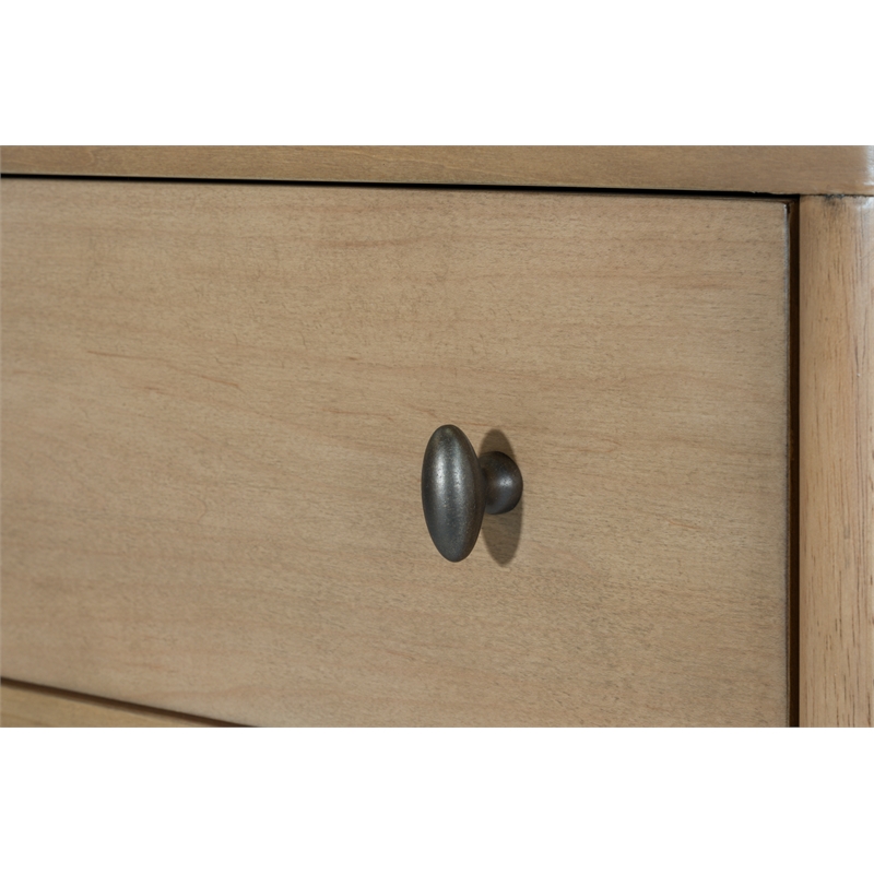 Pemberly Row Contemporary 1-Drawer Nightstand in Warm Maple Finish