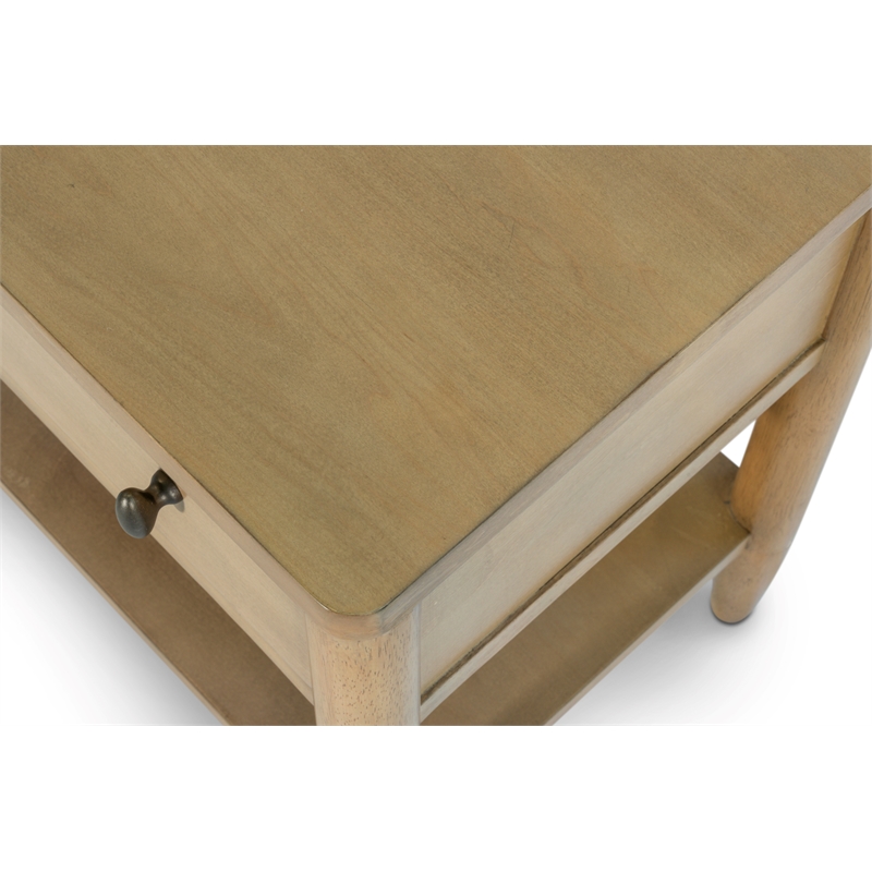 Pemberly Row Contemporary 1-Drawer Nightstand in Warm Maple Finish