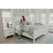 Pemberly Row Contemporary Solid Wood Queen Bed in White Finish