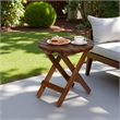 Pemberly Row Adirondack Round Cedar Wood Foldable Side Table in Brown