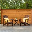 Pemberly Row Traditional Cedar Wood Patio Deck Adirondack Chair in Brown