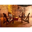 Pemberly Row Traditional Cedar Wood Patio Deck Adirondack Chair in Brown