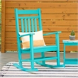 Pemberly Row All-Weather Traditional Resin Patio Porch Rocker in Blue