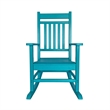 Pemberly Row All-Weather Traditional Resin Patio Porch Rocker in Blue