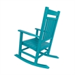 Pemberly Row All-Weather Traditional Resin Patio Porch Rocker in Blue