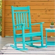 Pemberly Row All-Weather Traditional Resin Patio Porch Rocker in Blue