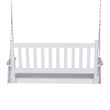 Pemberly Row Hardwood Patio Porch Swing with Hanging Chains in White