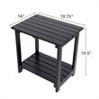 Pemberly Row Outdoor 2-Tier Acacia Wood Accent Patio Side Table in Black