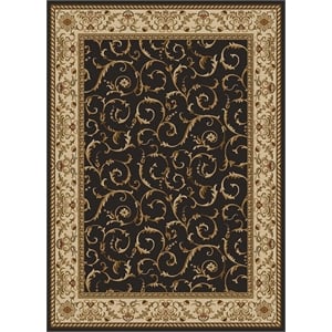 Pemberly Row Traditional 3'3&quot x 4'11&quot Rectangular Fabric Rug in Brown