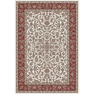 Pemberly Row Traditional 7'9&quot x 11'6&quot Rectangular Fabric Rug in Ivory