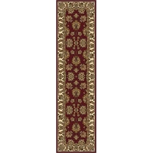 Pemberly Row Traditional 2'2&quot x 8' Rectangular Fabric Rug in Burgundy Red