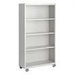 Pemberly Row Modern Industrial Office Mobile Bookcase in Almond
