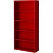 Pemberly Row Modern Industrial Office Stationary Bookcase in Red