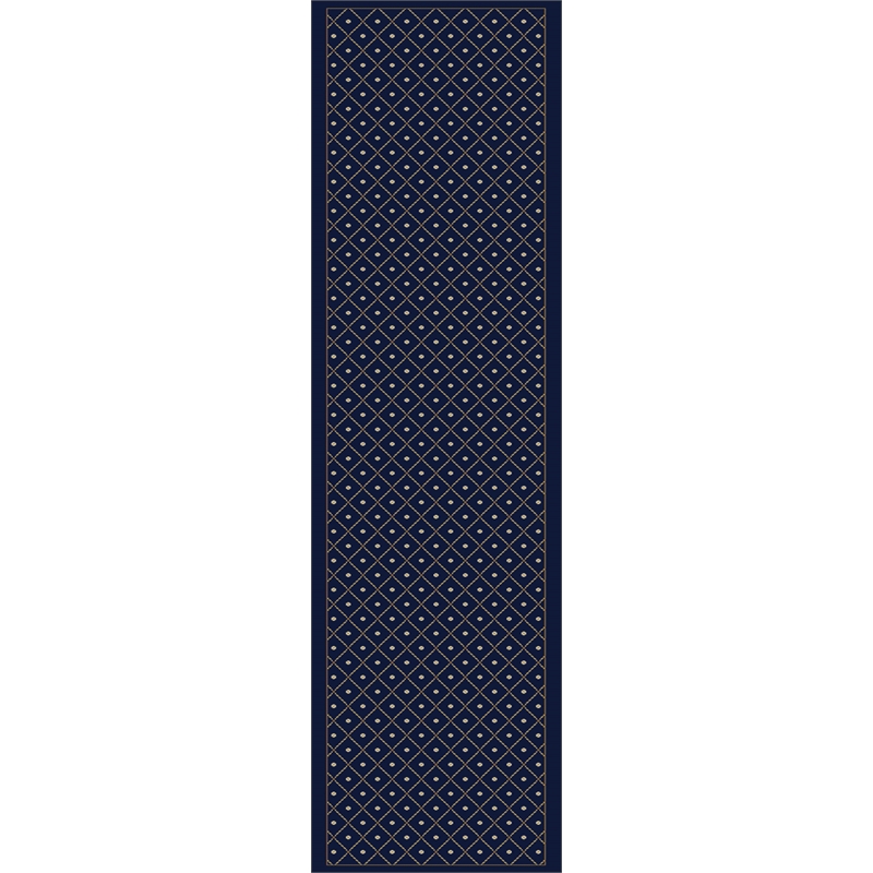 Pemberly Row Geometric 2'2 x 7'7 Polypropylene Area Rug in Navy Blue