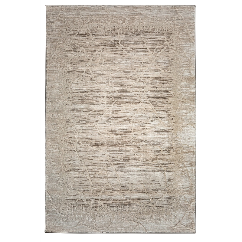 Pemberly Row Polyester Transitional Crackled Beige 3x5 Area Rug