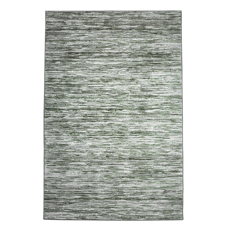 Pemberly Row Polyester Transitional Striated Beige 8' Round Area Rug