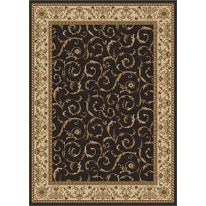Pemberly Row Traditional 5'5&quot x 7'7&quot Rectangular Fabric Rug in Brown