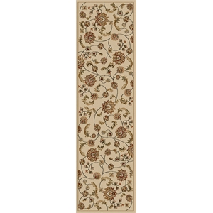Pemberly Row Traditional 2'2&quot x 7'7&quot Rectangular Fabric Rug in Ivory
