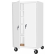 Pemberly Row Modern Industrial Office Mobile Storage Cabinet in White