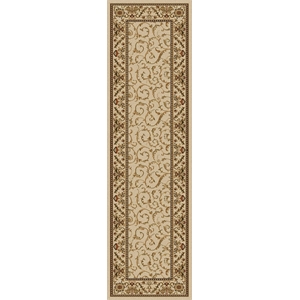 Pemberly Row Traditional 2'2&quot x 7'7&quot Rectangular Fabric Rug in Ivory