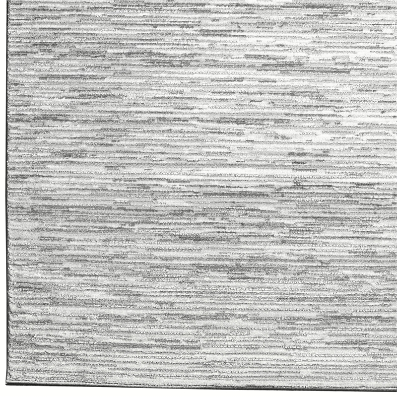 Pemberly Row Polyester Transitional Striated Gray 8' Round Area Rug